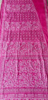Blush Pink Floral Kantha Silk Saree from Bengal